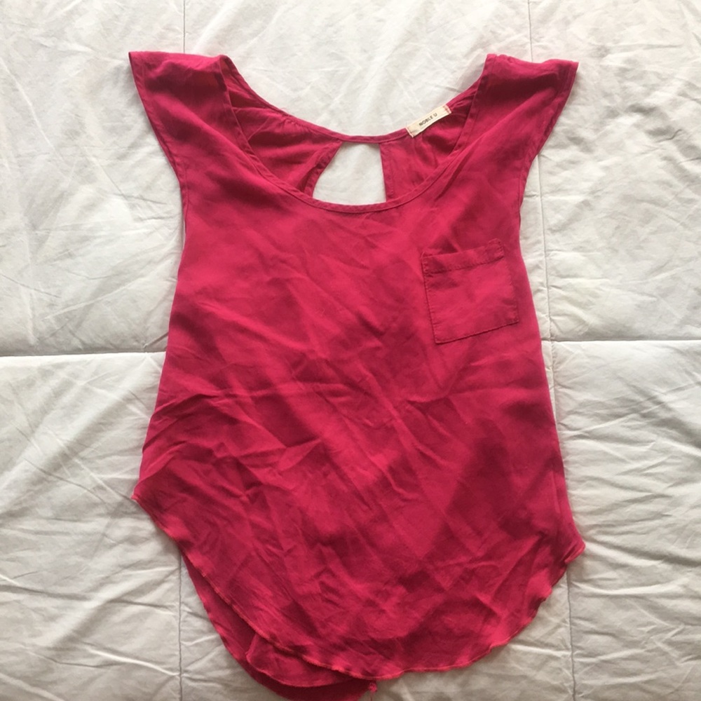 Noble U Hot Pink Cross Back Tank